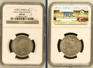 1938 Two Shilling, NGC graded AU55, Very scarce coin !!