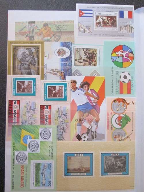 Beautiful Mini Sheets from Cuba, Central America: Soccer, Birds, Fauna, Shells, More, 40+ sheets