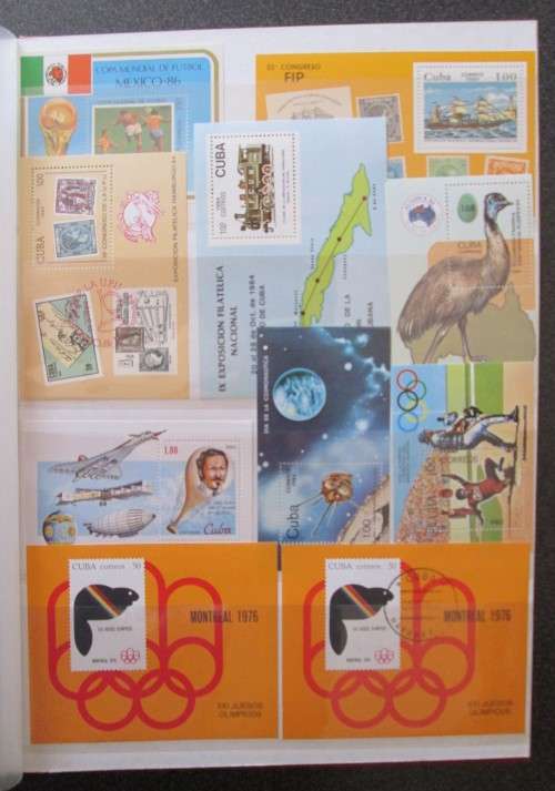 Beautiful Mini Sheets from Cuba, Central America: Soccer, Birds, Fauna, Shells, More, 40+ sheets