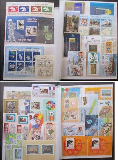 Beautiful Mini Sheets from Cuba, Central America: Soccer, Birds, Fauna, Shells, More, 40+ sheets