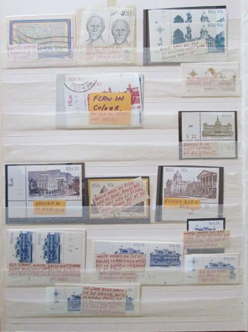 OVER 150 Stamps with Varieties, errors, RSA and Homelands - One of a Kind, MUST SEE