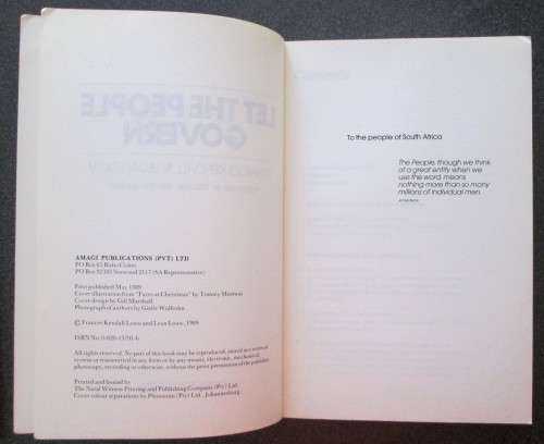 Let the People Govern by Frances Kendall & Leon Louw