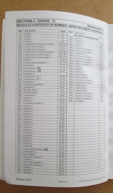 Master Maths Make Your Mark, Grade 12, Reinforcement Answers & Notes, 2 BOOKS