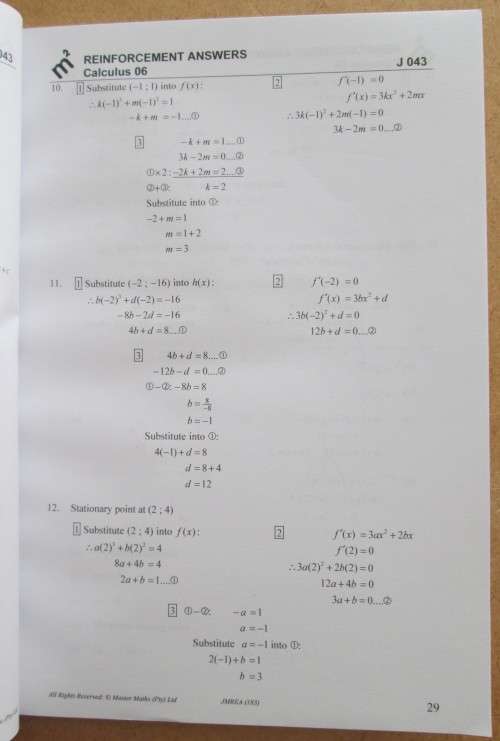 Master Maths Make Your Mark, Grade 12, Reinforcement Answers & Notes, 2 BOOKS