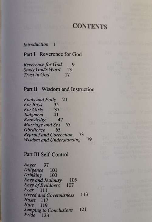 Proverbs for Parenting, A Topical Guide for Child Raising from the Book of Proverbs