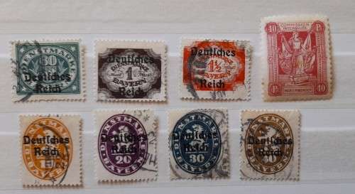 German Empire, Bayern Overprinted Deutsches Reich, 1920 Lot of 23 Stamps