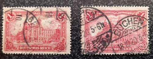 German Empire Stamps 1905 1 Mk, 1902 2 Mk Deutsches Reich Latin Letters Unused, 1903 3 Mk, 1905 5 Mk