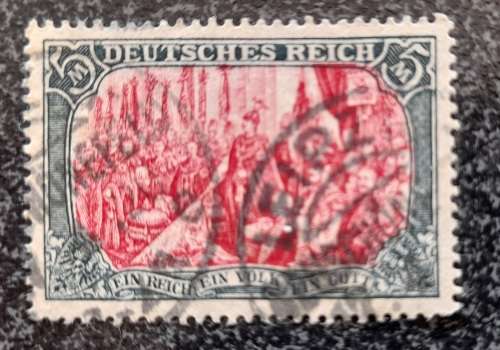 German Empire Stamps 1905 1 Mk, 1902 2 Mk Deutsches Reich Latin Letters Unused, 1903 3 Mk, 1905 5 Mk