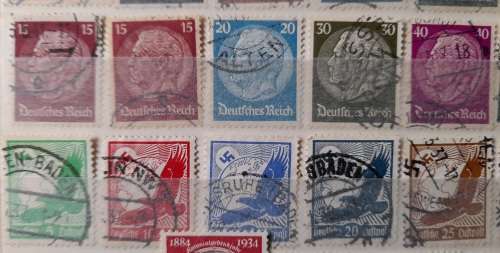 German Empire Stamps: Famous Germans, Airmail, Party 1924-1941 Lot of 140 Stamps
