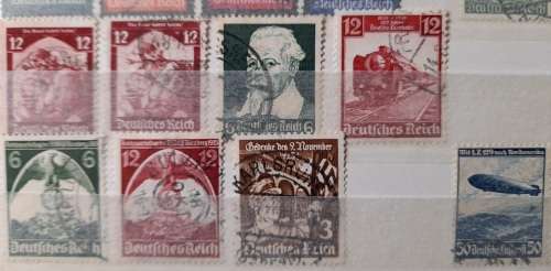 German Empire Stamps: Famous Germans, Airmail, Party 1924-1941 Lot of 140 Stamps
