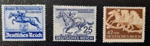 German Empire Deutsches ReichStamps 1940 & 1942 Hamburg Derby and 1942 Brown Bonds