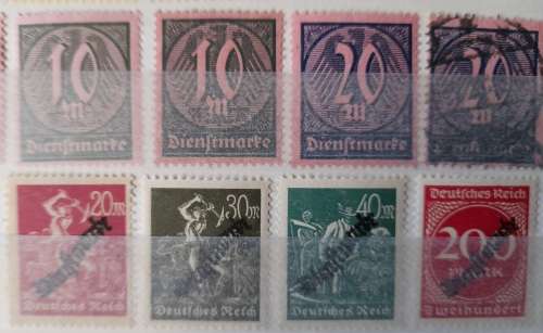 German Empire Stamps 1902-1927, Numerals Dienstmarke, Overload, Deutsches Reich UNIQUE, RARE ITEMS