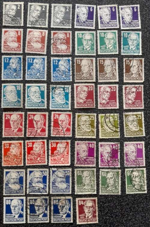 DDR 1952-1953 Complete Set Cancelled Joint Russian Zones Stamps 2 Pfg - 84 Pfg & MORE AMAZING STAMPS