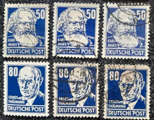 DDR 1952-1953 Complete Set Cancelled Joint Russian Zones Stamps 2 Pfg - 84 Pfg & MORE AMAZING STAMPS