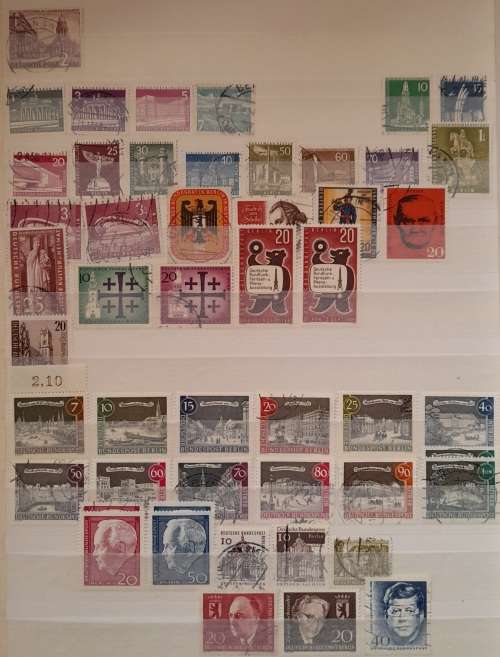 Germany DDR Berlin Stamps 1948-1987, Lot of Approximately 200 Stamps