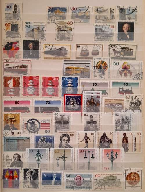 Germany DDR Berlin Stamps 1948-1987, Lot of Approximately 200 Stamps