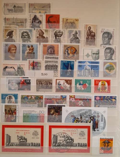 Germany DDR Berlin Stamps 1948-1987, Lot of Approximately 200 Stamps