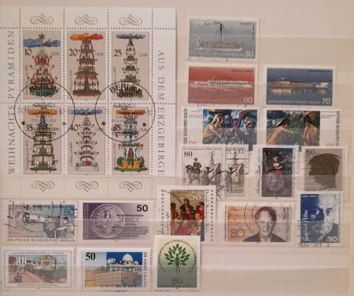 Germany DDR Berlin Stamps 1948-1987, Lot of Approximately 200 Stamps