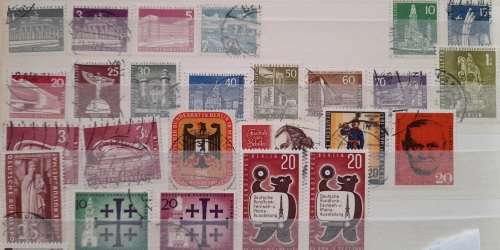 Germany DDR Berlin Stamps 1948-1987, Lot of Approximately 200 Stamps