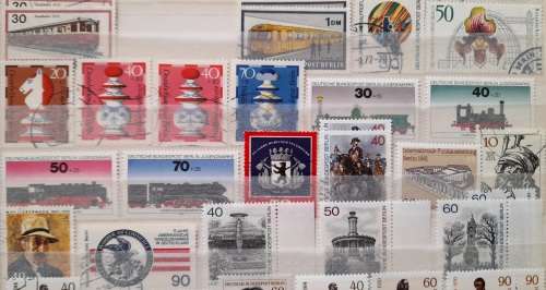 Germany DDR Berlin Stamps 1948-1987, Lot of Approximately 200 Stamps