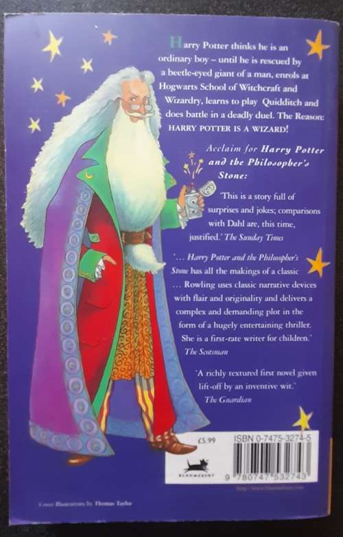 Harry Potter and the Philosopher`s Stone JK Rowling, Bloomsbury 1997 First Edition, 61st Impression