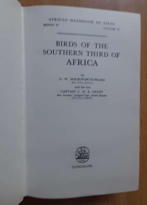 Birds of The Southern Third of Africa vol. 2, African Handbook of Birds