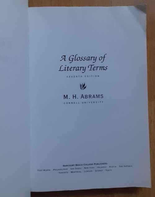 A Glossary of Literary Terms by M. H. Abrams - 7th Edition