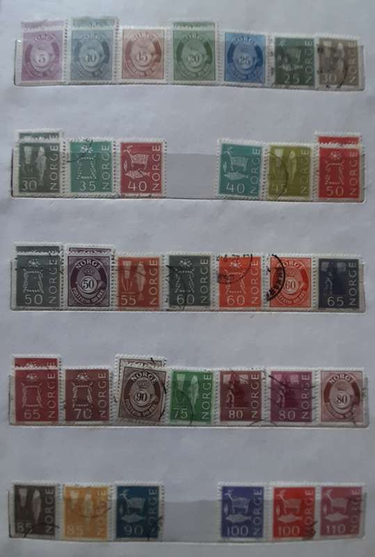 Stamps of Norway, Perfect Start-up Collection, Over 300 Stamps, 1893 - 1979, Album Included