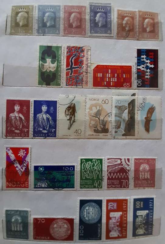Stamps of Norway, Perfect Start-up Collection, Over 300 Stamps, 1893 - 1979, Album Included
