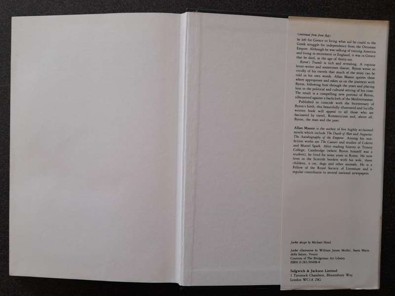 Byron`s Travels by Allan Massie, Introduction by Elizabeth Longford