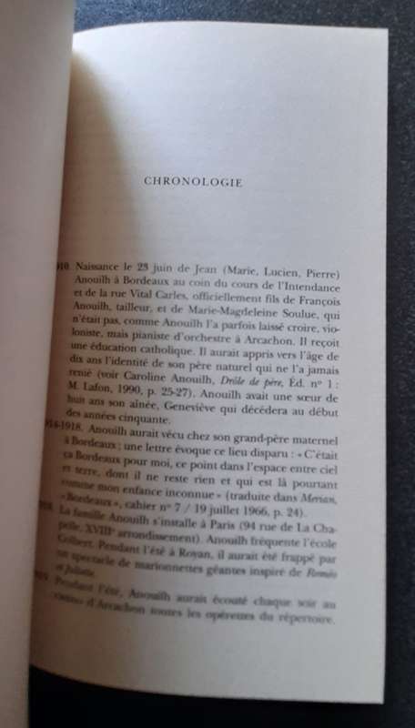 Le Voyageur sans bagage by Jean Anouilh, Edition de Bernard Beugnot, Folio Theatre, PERFECT