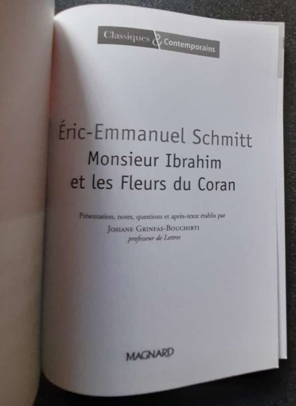 Monsieur Ibrahim et les Fleurs du Coran, Eric-Emmanuel Schmitt