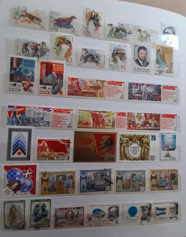 Russia USSR Stamps 1960 to 1988, Over 450 stamps, Album Included