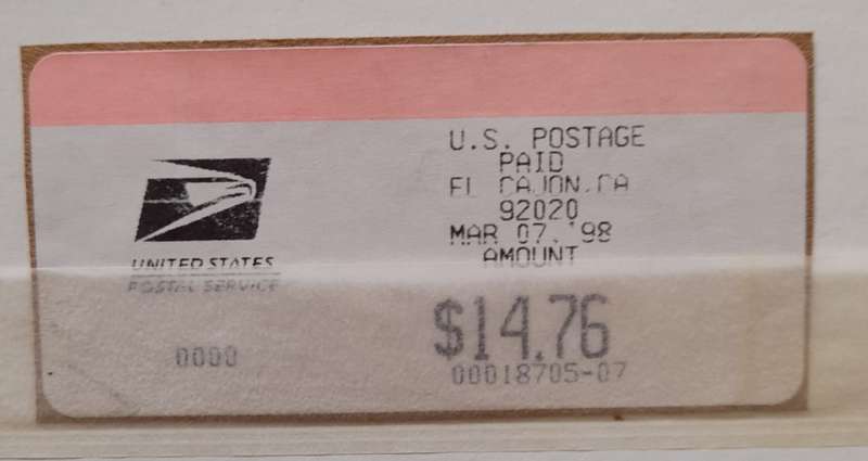 Over 160 United States Mixed Meter Mail Stamps 1959  1998 fr. all over the United States of America