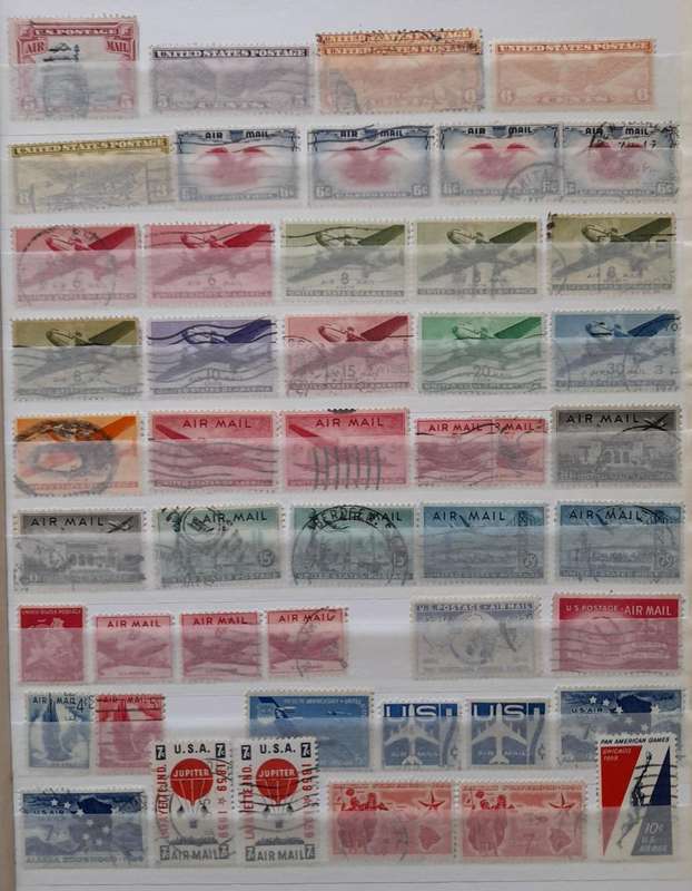 US Air Mail Stamps 1928 to 1991, Over 150 American Stamps