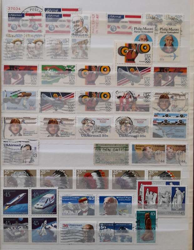 US Air Mail Stamps 1928 to 1991, Over 150 American Stamps