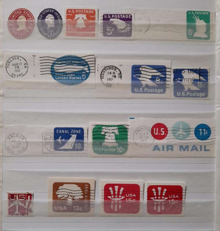 15 USA Embossed Postage Stamps, 1930 to  1978, United States of America