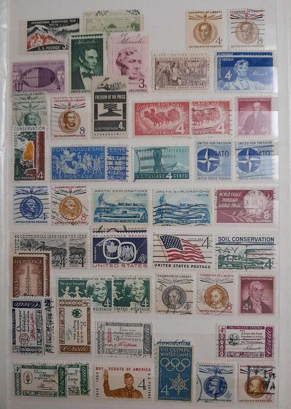 Comprehensive USA Stamp Collection, 1870 to 1985, Over 2100 Stamps & Stamp Blocks, America