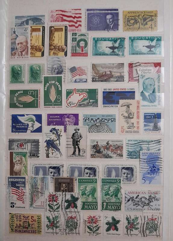 Comprehensive USA Stamp Collection, 1870 to 1985, Over 2100 Stamps & Stamp Blocks, America