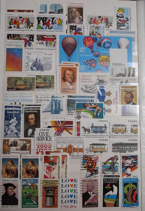 Comprehensive USA Stamp Collection, 1870 to 1985, Over 2100 Stamps & Stamp Blocks, America