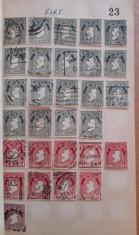 Over 400 Stamps, Mostly Cancelled: Ireland, France, Great Britain, Germany
