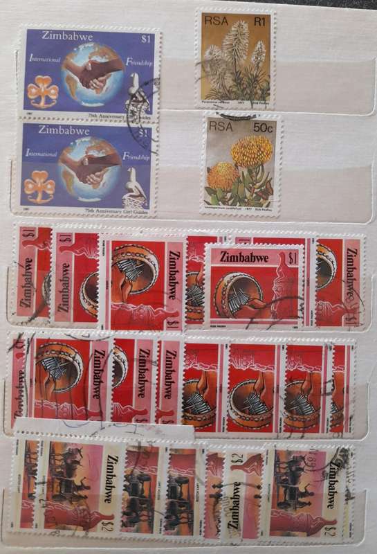 Over 90 Stamps from RSA, Great Britain, Australia, Zimbabwe, New Zealand, Transkei