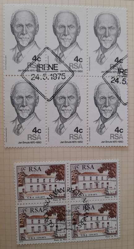 Over 250 Stamps in blocks RSA, Postage Due, South West Africa, Rhodesia, United States of America