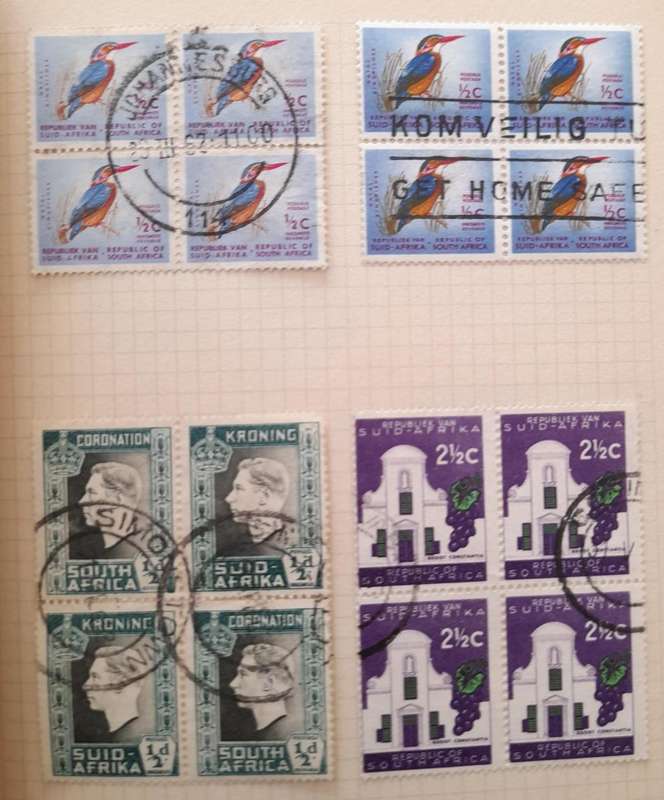 Over 250 Stamps in blocks RSA, Postage Due, South West Africa, Rhodesia, United States of America