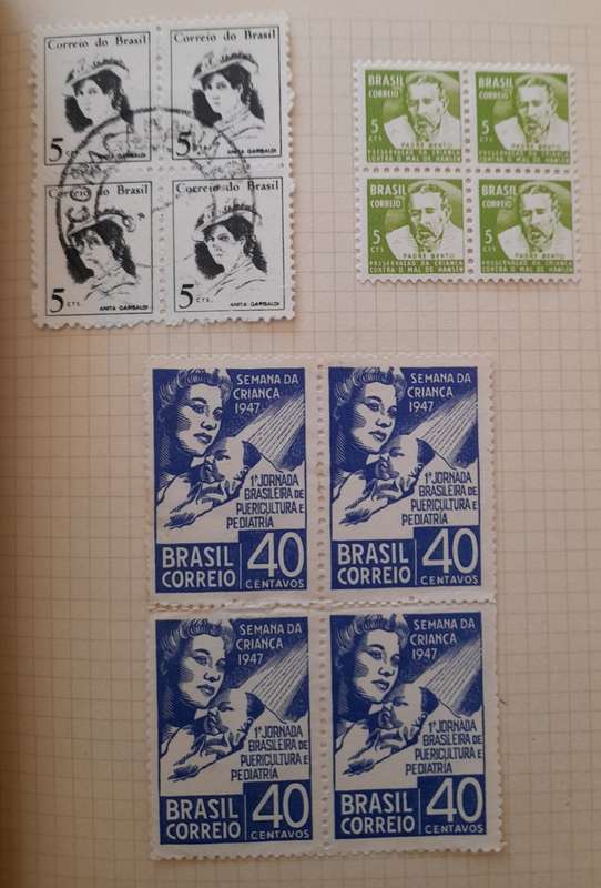 Over 500 Stamps in blocks from All Over the World, Mint State and Cancelled