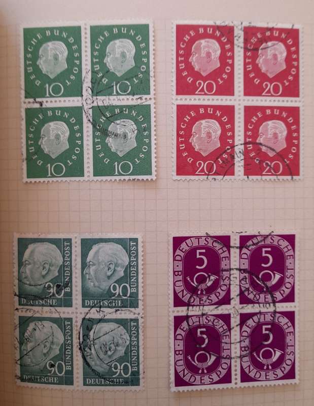 Over 500 Stamps in blocks from All Over the World, Mint State and Cancelled