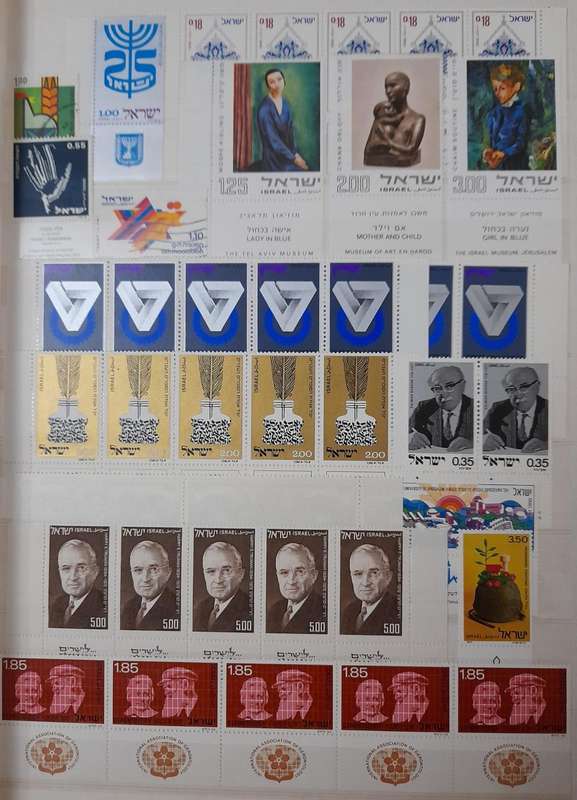 Over 850 stamps from Israel 1948 to 1995