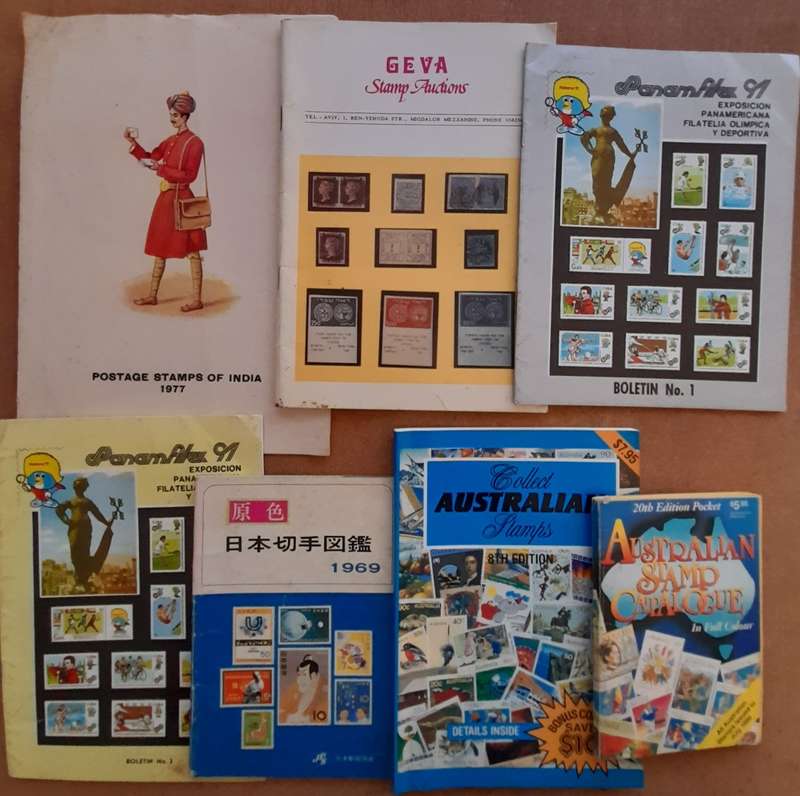 Stamp Books from India, Israel, Cuba, Japan, Australia 1969 to 1993