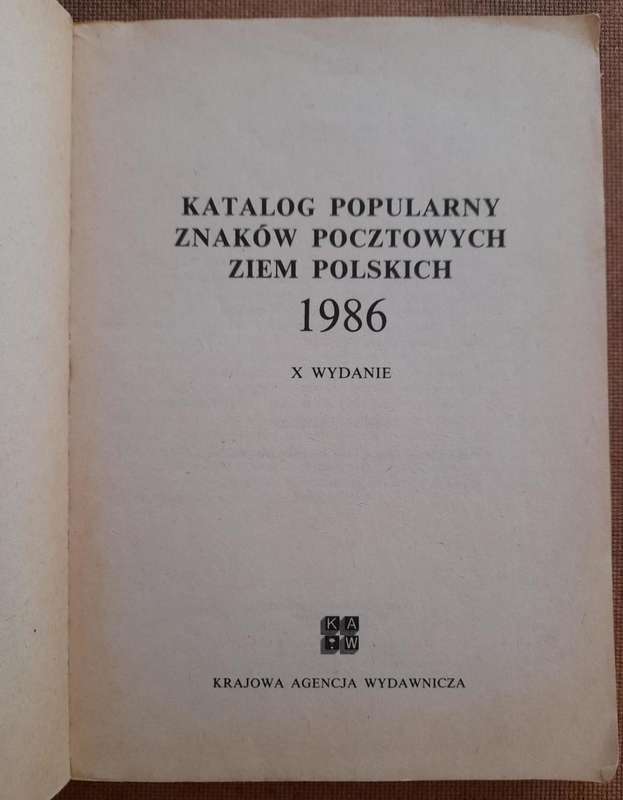 Polish Stamp Catalogue, Poland 1986, Katalog Popularny Znakow Pocztowych Ziem Polskich
