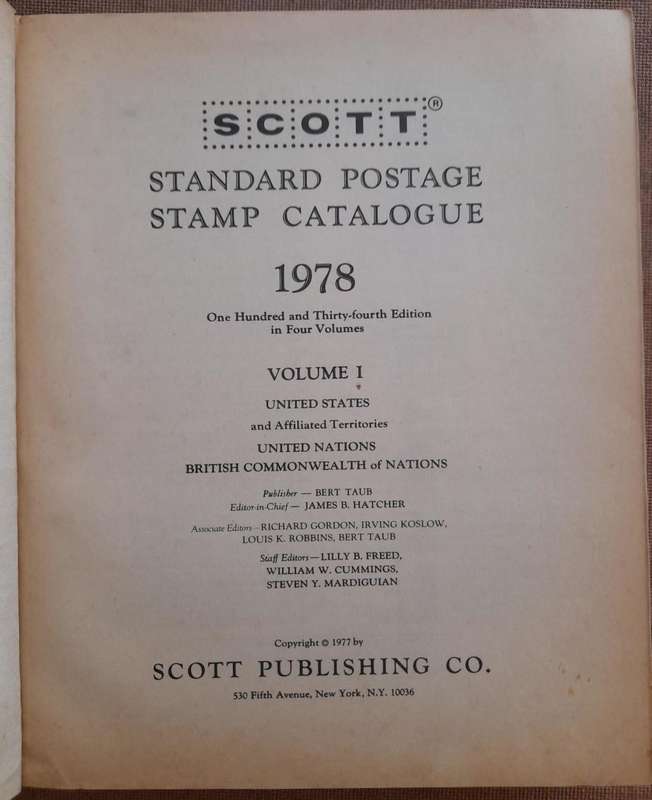 Scott 1978 Standard Postage Stamp Catalogue, Volume 1